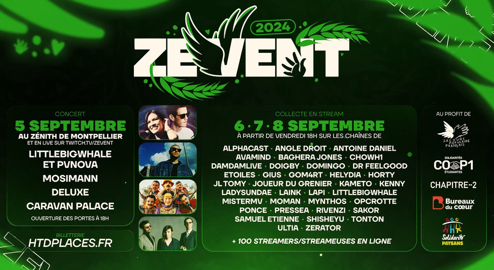 Visuel du ZEVENT 2024 avec les informations sur le concert